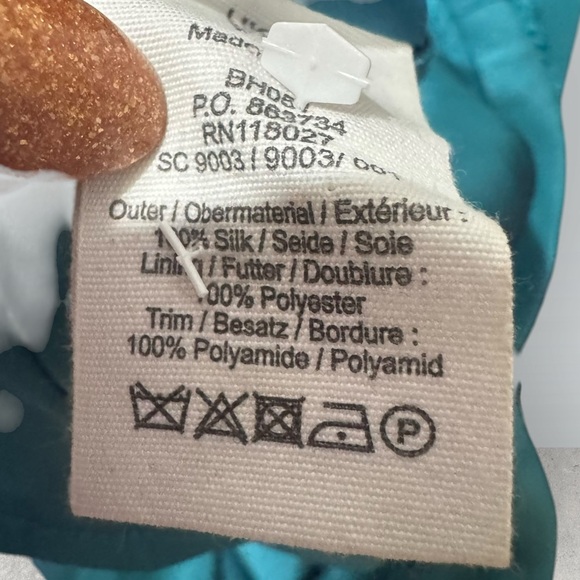 Boden limited edition silk lace panel teal green cottagecore dress long sleeve 4 - Picture 8 of 11